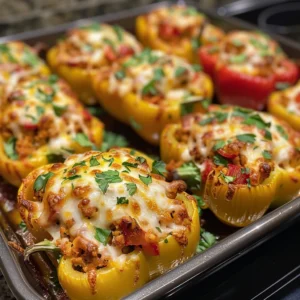 Ground Chicken Stuffed Bell Peppers – An Easy & Healthy Weeknight Meal 2 Meal prep containers with ground chicken stuffed bell peppers