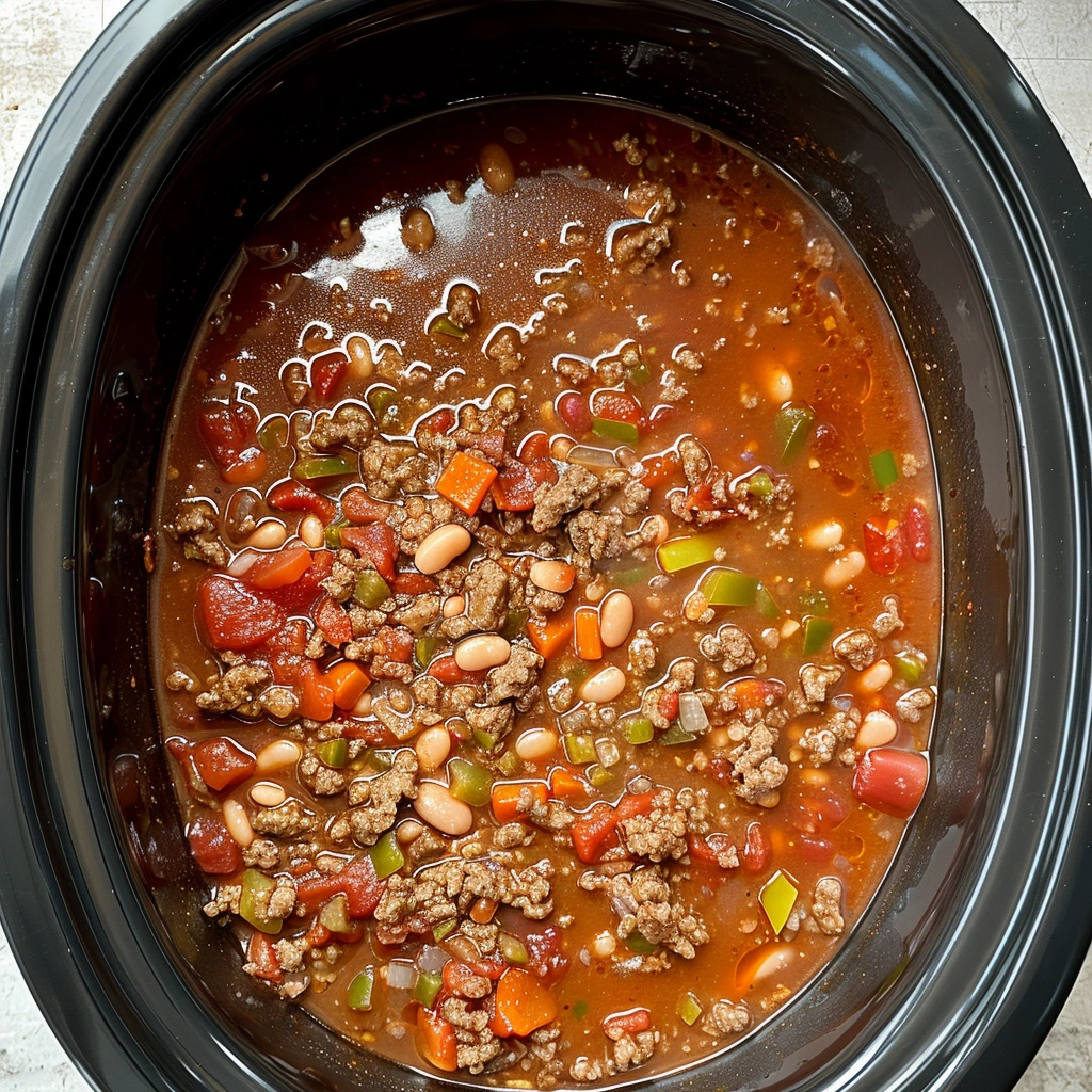 Chili Mac In The Crock Pot The Ultimate Comfort Food Recipe 4 Cooked chili mac in crock pot with melted cheese
