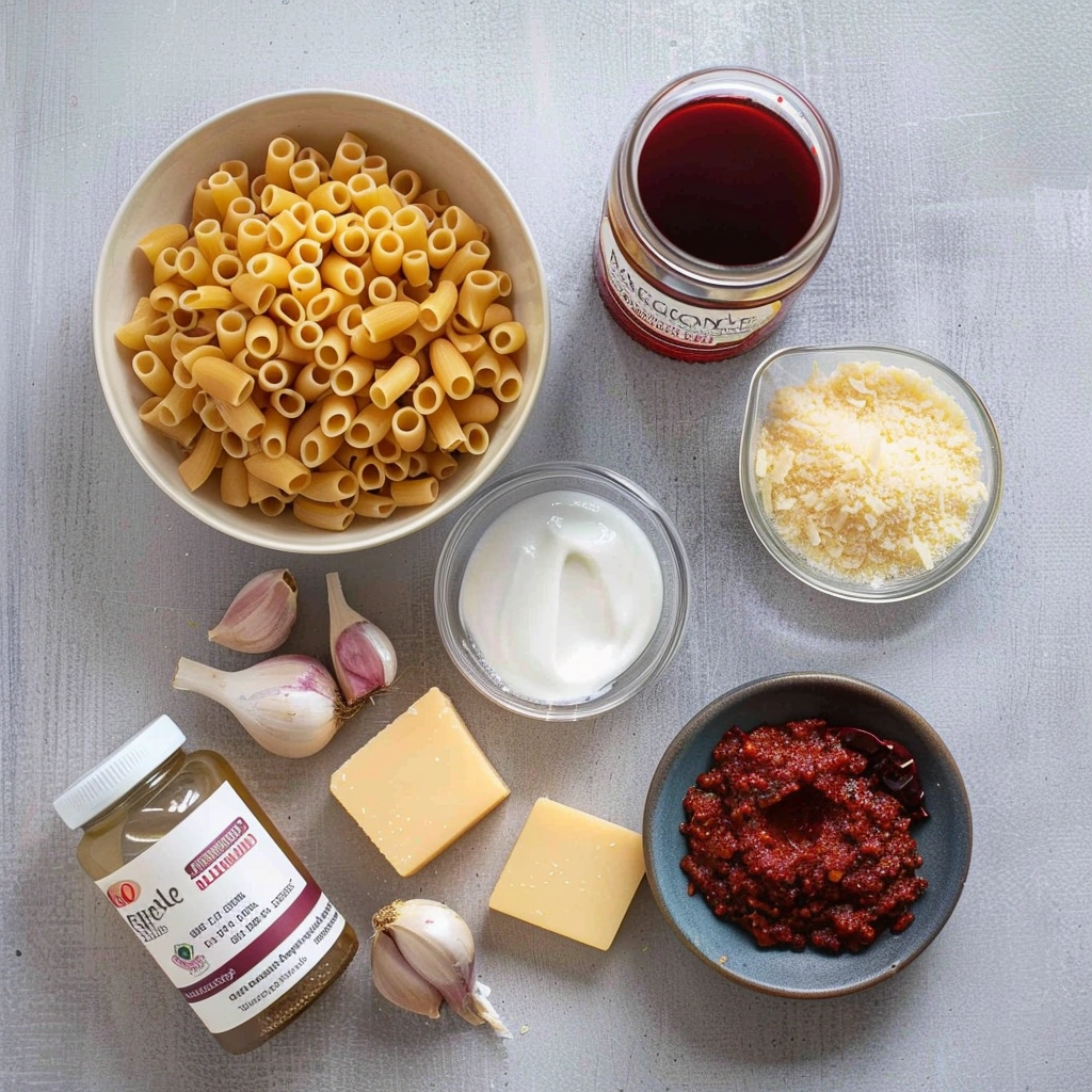 Carbone Spicy Rigatoni Recipe: The Best Creamy Pasta You’ll Ever Make 3 Carbone Spicy Rigatoni Recipe ingredients laid out