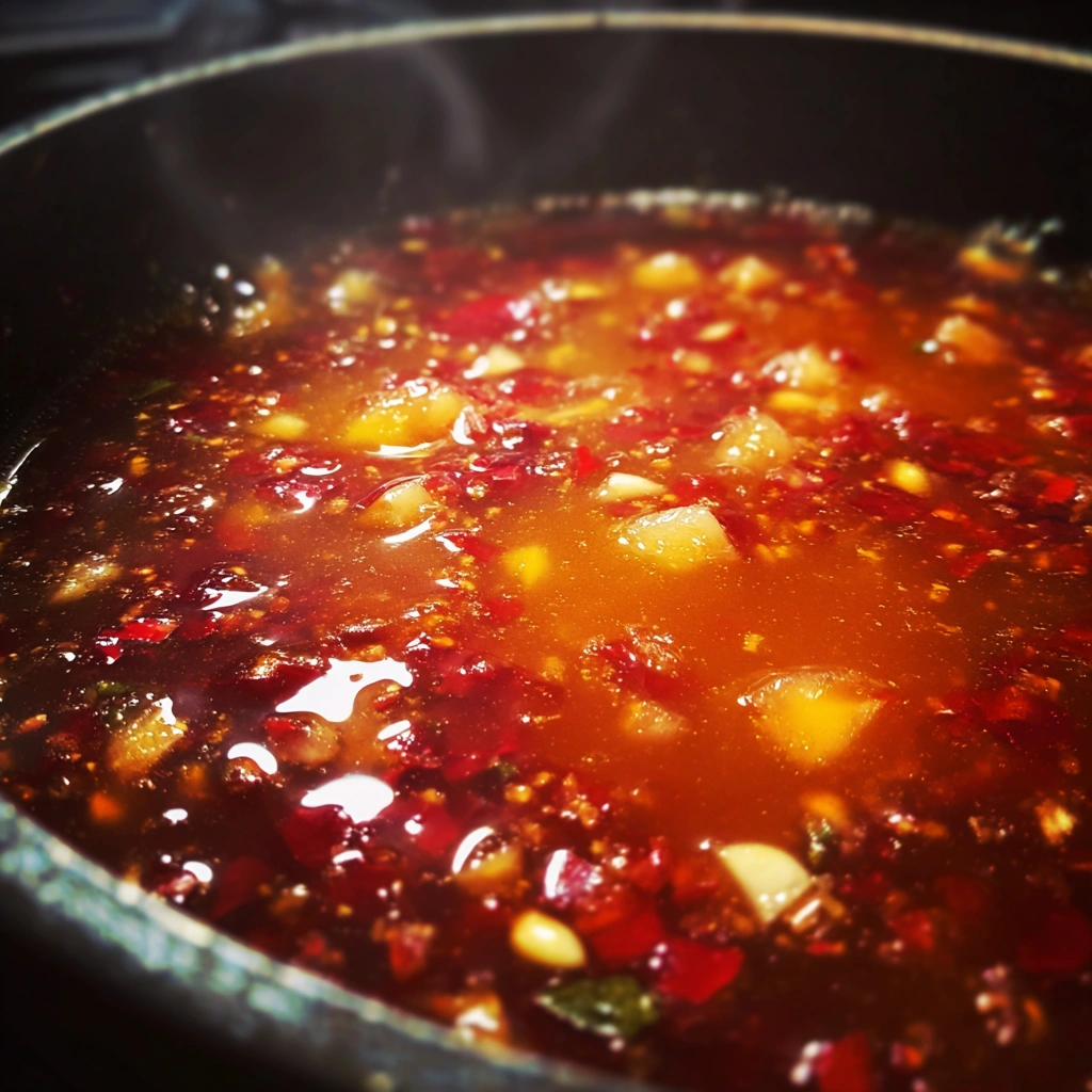 Sugar Free Sweet Chilli Sauce The Irresistible Kick Without the Guilt 3 sugar free sweet chilli sauce cooking in pan