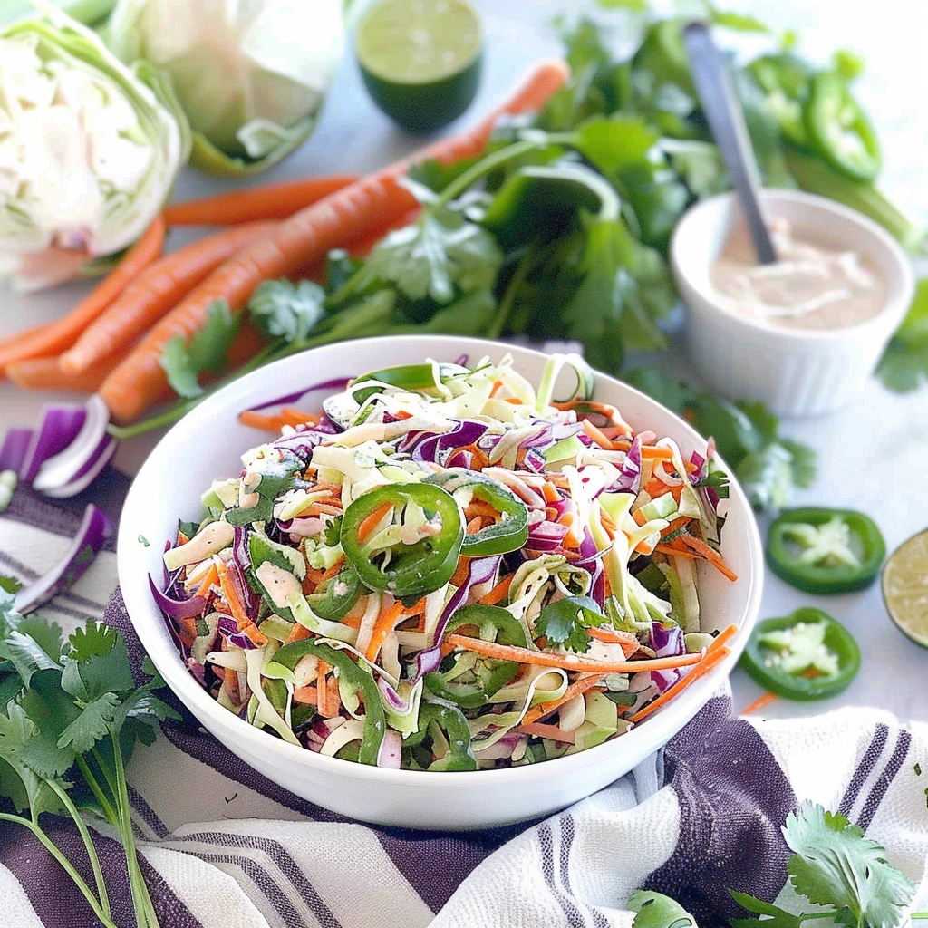 Spicy Jalapeño Coleslaw A Sweet and Spicy Twist for Every Meal 2 Fresh ingredients for Spicy Jalapeño Coleslaw